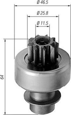 Magneti Marelli 940113020242 - Pinion, bendix, starter autospares.lv