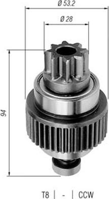 Magneti Marelli 940113020251 - Pinion, bendix, starter autospares.lv