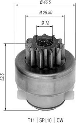 Magneti Marelli 940113020283 - Pinion, bendix, starter autospares.lv