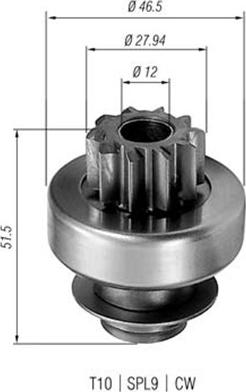 Magneti Marelli 940113020227 - Pinion, bendix, starter autospares.lv