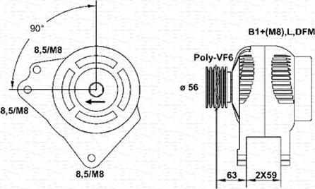 Magneti Marelli 943355059010 - Alternator autospares.lv