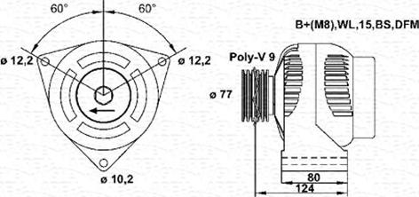 Magneti Marelli 943355233010 - Alternator autospares.lv