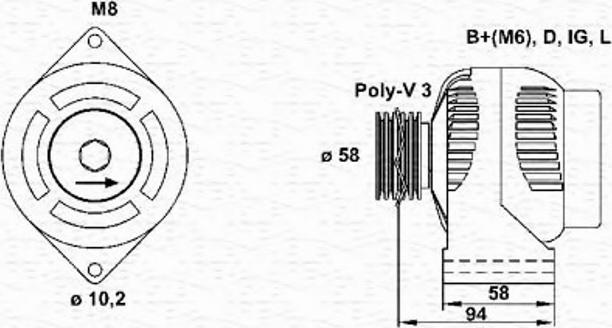 Magneti Marelli 943356939010 - Alternator autospares.lv