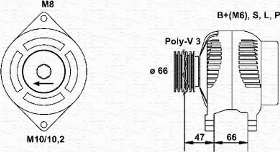 Magneti Marelli 943356935010 - Alternator autospares.lv