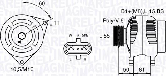 Magneti Marelli 063535550050 - Alternator autospares.lv