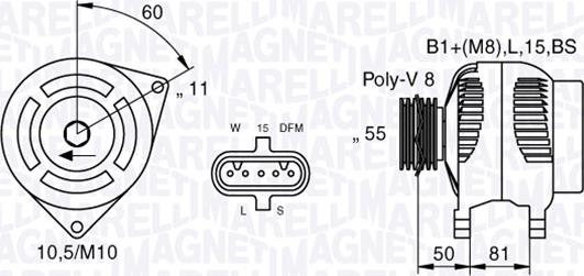 Magneti Marelli 063536550050 - Alternator autospares.lv