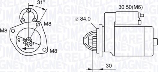 Magneti Marelli 063521093070 - Starter autospares.lv