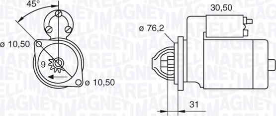 Magneti Marelli 063521150350 - Starter autospares.lv