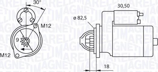 Magneti Marelli 063521101380 - Starter autospares.lv