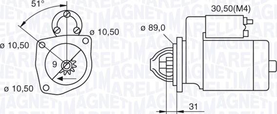 Magneti Marelli 063522310050 - Starter autospares.lv