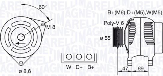 Magneti Marelli 063341345010 - Alternator autospares.lv