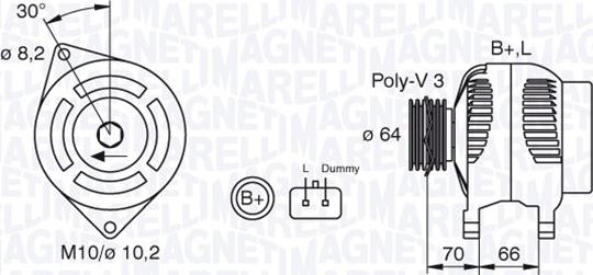 Magneti Marelli 063310506010 - Alternator autospares.lv