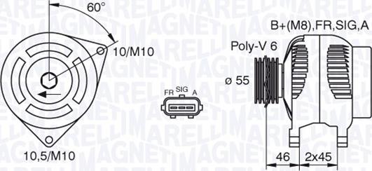 Magneti Marelli 063380002010 - Alternator autospares.lv