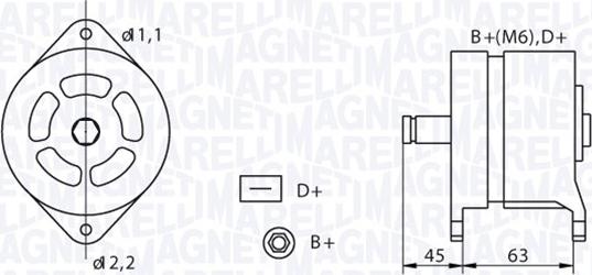 Magneti Marelli 063320060010 - Alternator autospares.lv