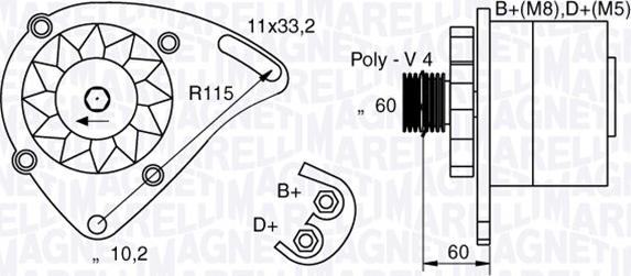 Magneti Marelli 063321600010 - Alternator autospares.lv