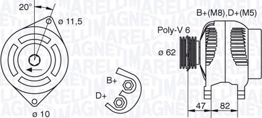 Magneti Marelli 063321615010 - Alternator autospares.lv