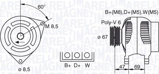 Magneti Marelli 063321347010 - Alternator autospares.lv
