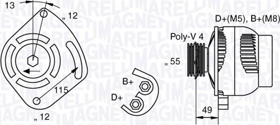 Magneti Marelli 063321715010 - Alternator autospares.lv