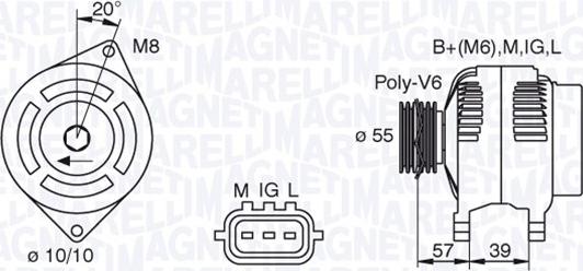 Magneti Marelli 063377439010 - Alternator autospares.lv