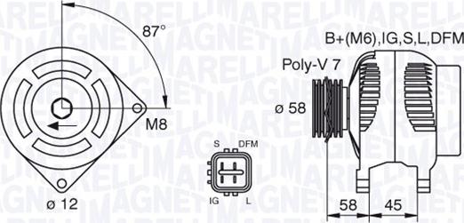 Magneti Marelli 063377435010 - Alternator autospares.lv