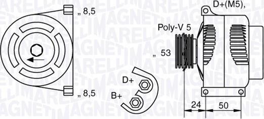 Magneti Marelli 063377009010 - Alternator autospares.lv