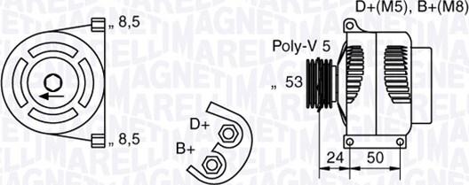 Magneti Marelli 063377007010 - Alternator autospares.lv