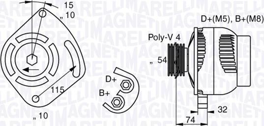 Magneti Marelli 063377011010 - Alternator autospares.lv