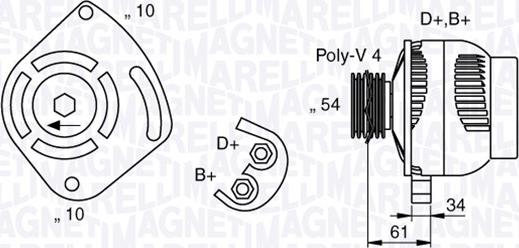 Magneti Marelli 063377030010 - Alternator autospares.lv