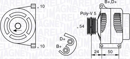 Magneti Marelli 063377027010 - Alternator autospares.lv