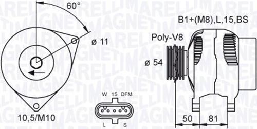 Magneti Marelli 063731812010 - Alternator autospares.lv