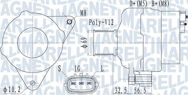 Magneti Marelli 063731633010 - Alternator autospares.lv