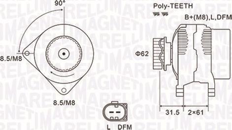 Magneti Marelli 063731820010 - Alternator autospares.lv