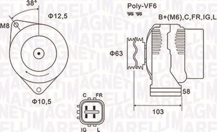 Magneti Marelli 063731727010 - Alternator autospares.lv