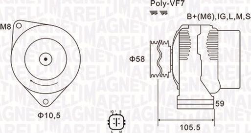 Magneti Marelli 063732069010 - Alternator autospares.lv