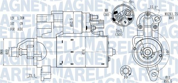 Magneti Marelli 063721563510 - Starter autospares.lv