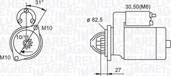 Magneti Marelli 063721044010 - Starter autospares.lv