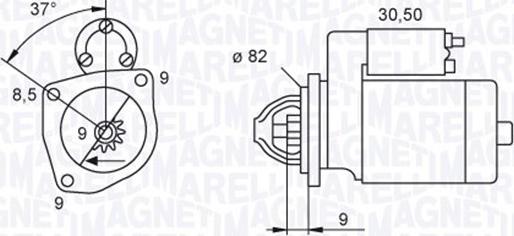 Magneti Marelli 063721045010 - Starter autospares.lv