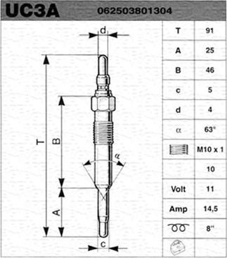 Magneti Marelli 062503801304 - Glow Plug autospares.lv