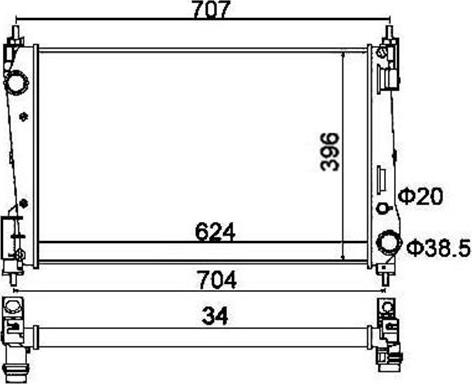 Magneti Marelli 359000391540 - Radiator, engine cooling autospares.lv