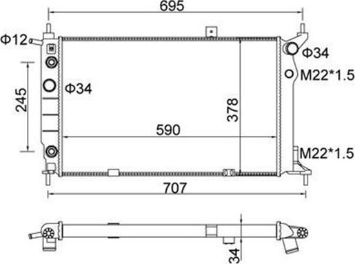 Magneti Marelli 359000391360 - Radiator, engine cooling autospares.lv