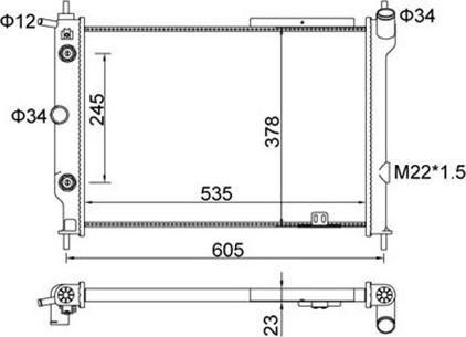 Magneti Marelli 359000300570 - Radiator, engine cooling autospares.lv