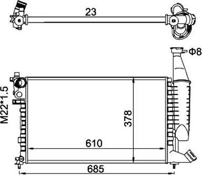 Magneti Marelli 359000300390 - Radiator, engine cooling autospares.lv