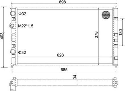 Magneti Marelli 359000300360 - Radiator, engine cooling autospares.lv