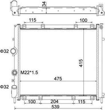 Magneti Marelli 359000301080 - Radiator, engine cooling autospares.lv