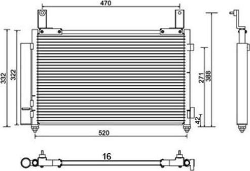 Magneti Marelli 359003220360 - Condenser, air conditioning autospares.lv