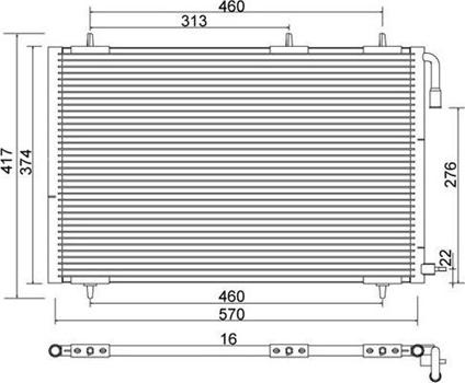 Magneti Marelli 359003221380 - Condenser, air conditioning autospares.lv