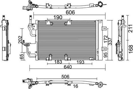 Magneti Marelli 359003221320 - Condenser, air conditioning autospares.lv