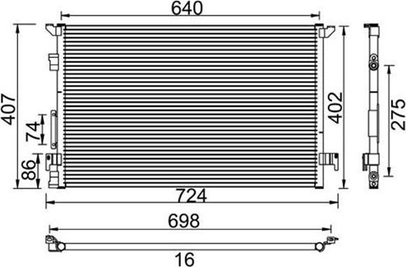 Magneti Marelli 359003221240 - Condenser, air conditioning autospares.lv