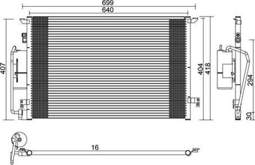 Magneti Marelli 359003221250 - Condenser, air conditioning autospares.lv