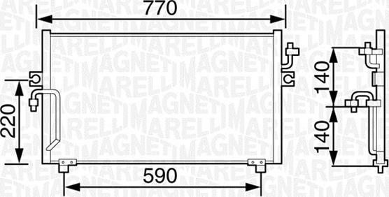 Magneti Marelli 350203481000 - Condenser, air conditioning autospares.lv